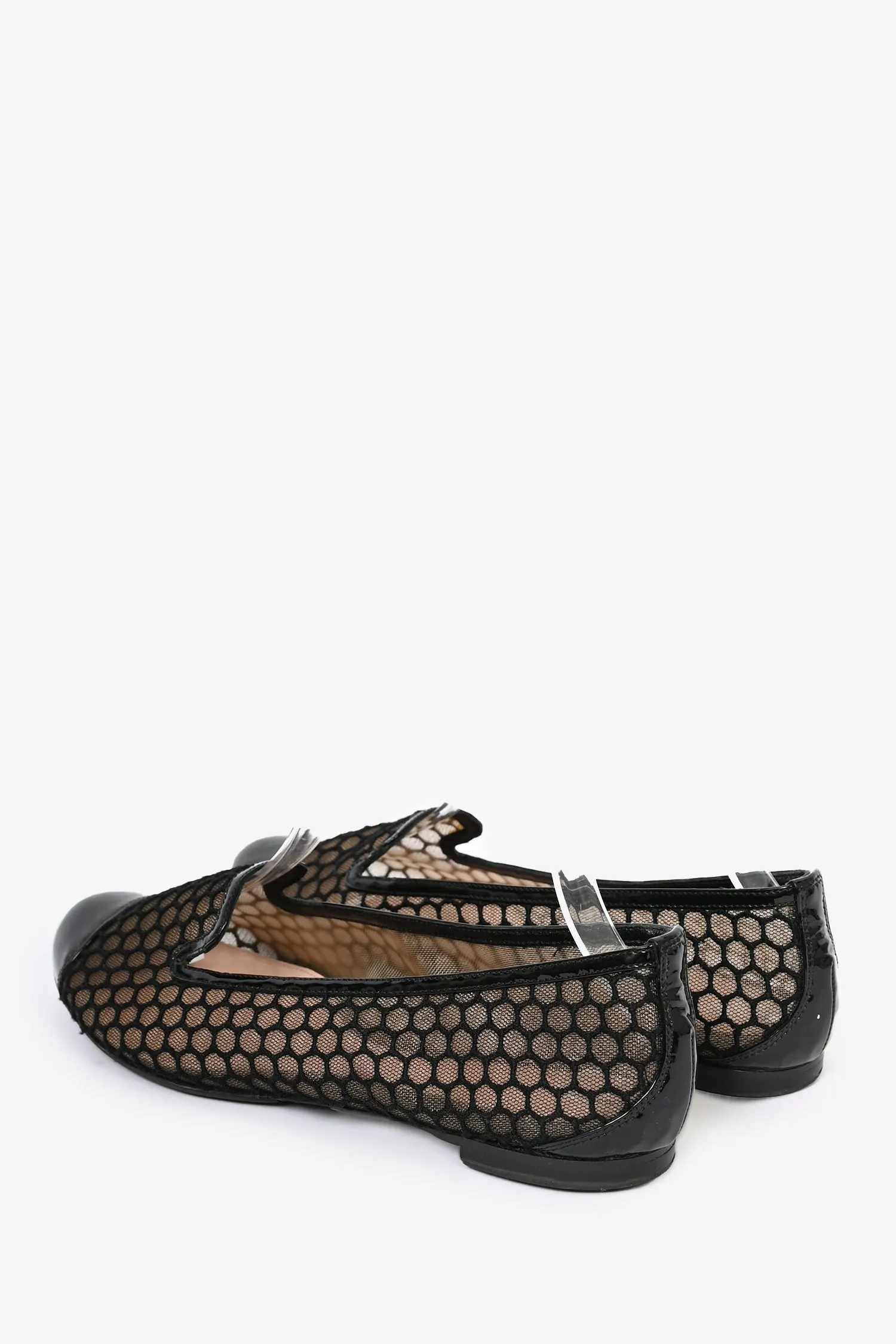 Alexander McQueen Black Mesh Slip On Loafers Size 37.5