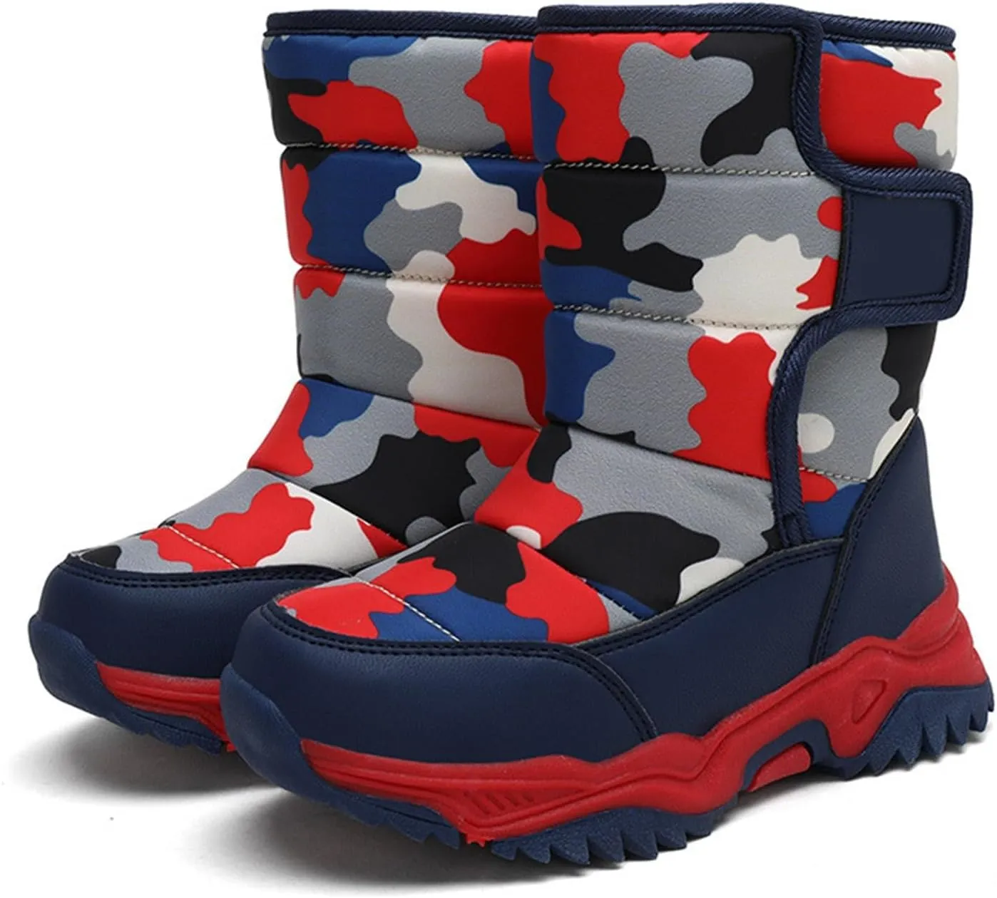 Boys' Cotton Shoes Camouflage And Fleece Thickened Winter Warm Cotton Boots Kid Snow Boots for