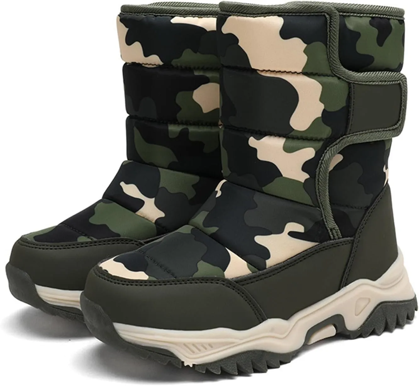Boys' Cotton Shoes Camouflage And Fleece Thickened Winter Warm Cotton Boots Kid Snow Boots for