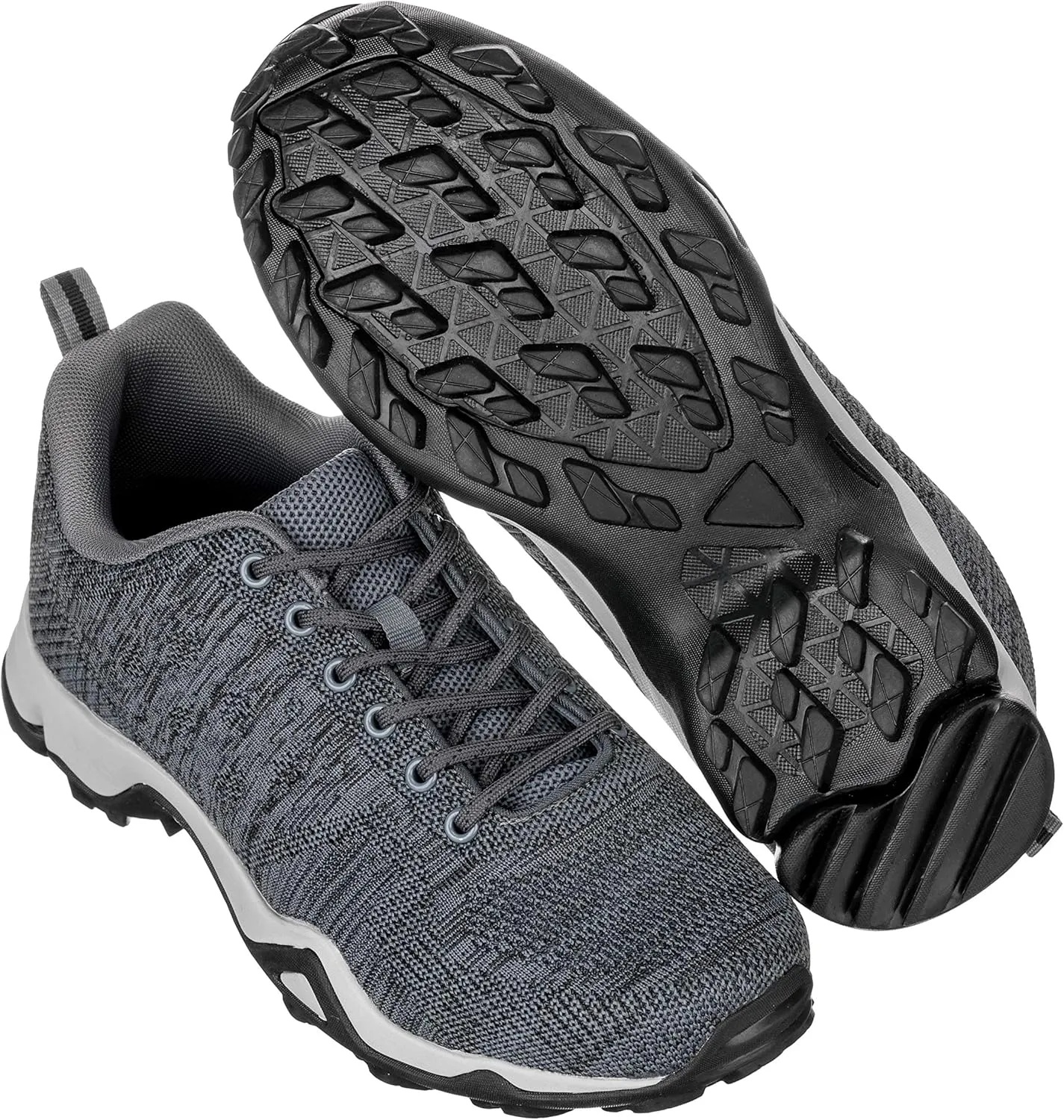 CALTO Men's Invisible Height Increasing Elevator Shoes - Grey Super Lightweight Sporty Sneakers - 2.4 Inches Taller - Q104 - Size 10 D(M) US