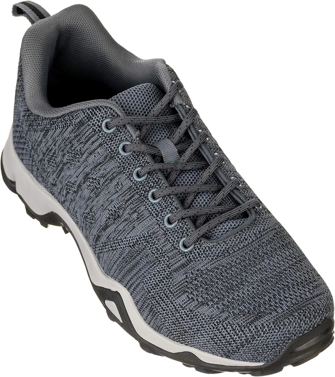 CALTO Men's Invisible Height Increasing Elevator Shoes - Grey Super Lightweight Sporty Sneakers - 2.4 Inches Taller - Q104 - Size 10 D(M) US