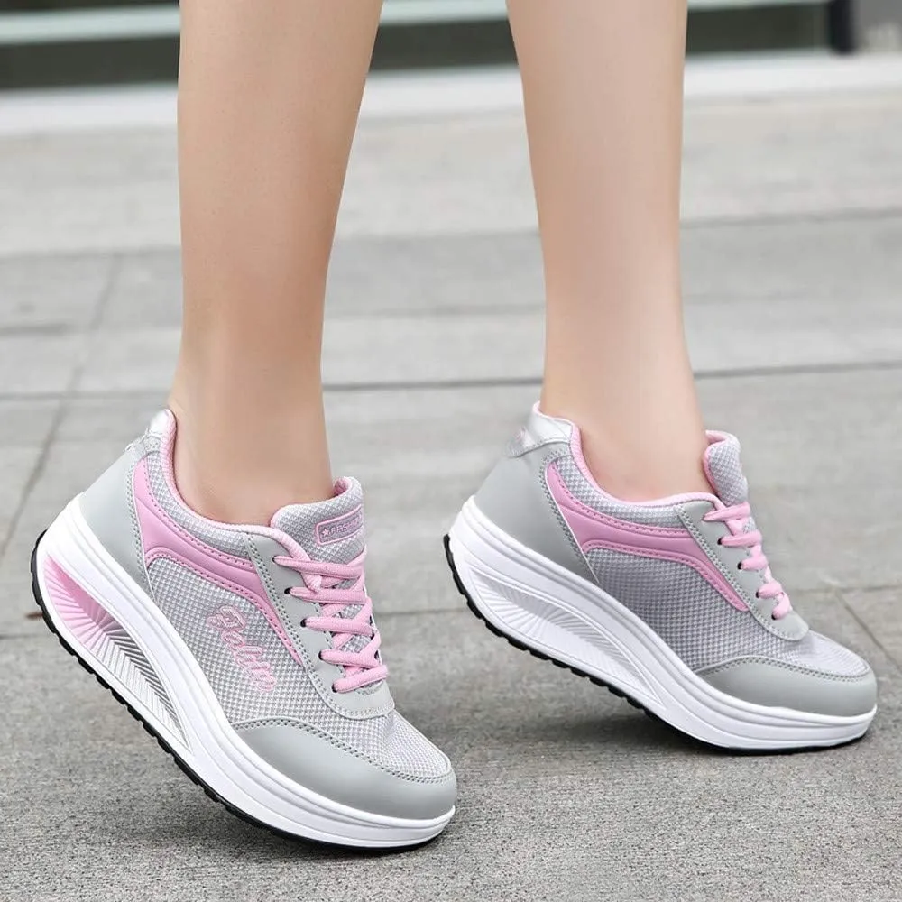 Chunky Sneakers for Women Brown Fashion Sneakers for Women 2023 Size 11 Non Slip Shoes for Elderly Women High Heel Wedge Sneakers for Women Size 11 Black Womens Sneakers Shoes Size 11