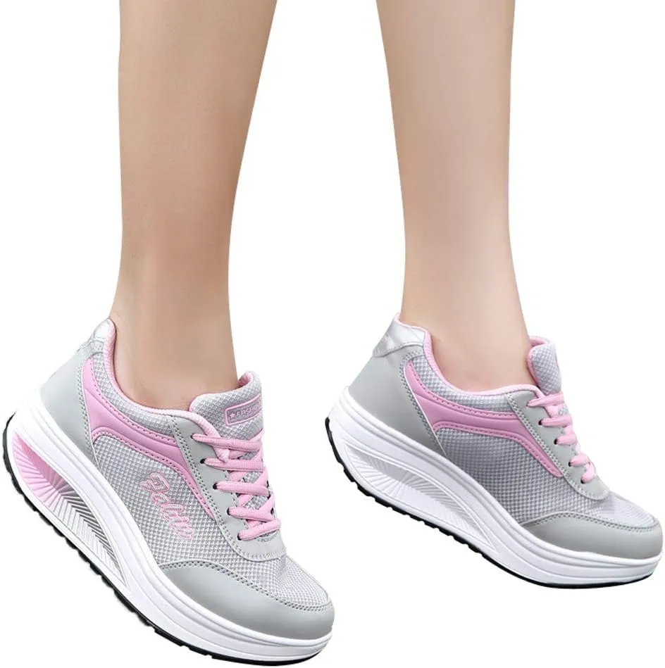 Chunky Sneakers for Women Brown Fashion Sneakers for Women 2023 Size 11 Non Slip Shoes for Elderly Women High Heel Wedge Sneakers for Women Size 11 Black Womens Sneakers Shoes Size 11