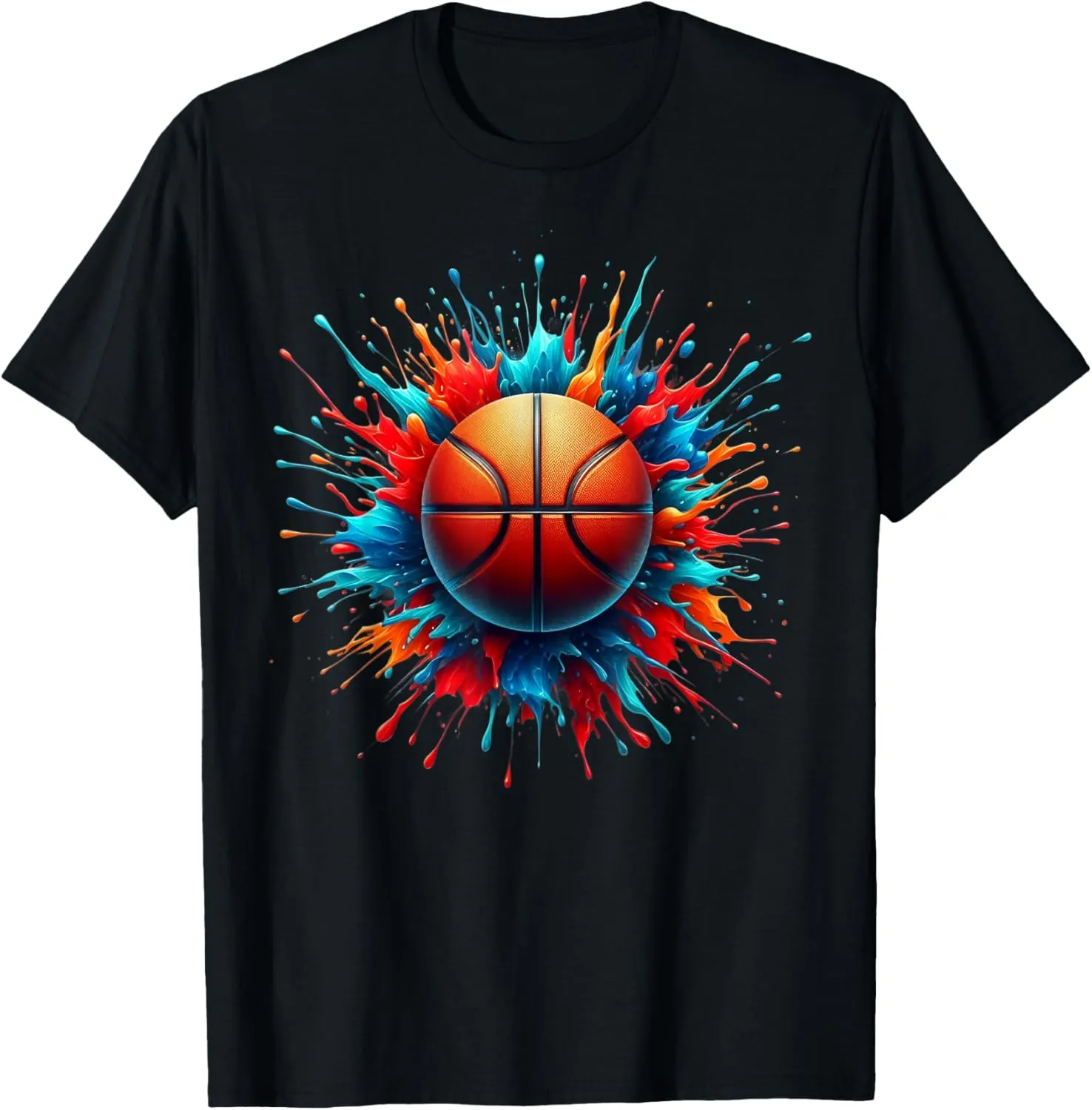 Colorful Basketball Tie Dye Color Splash T-Shirt