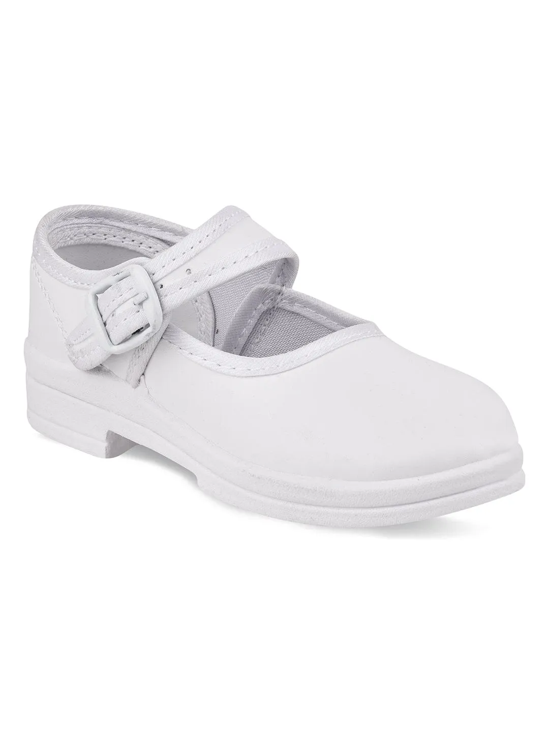 CS-A10S White Girl's School Shoes