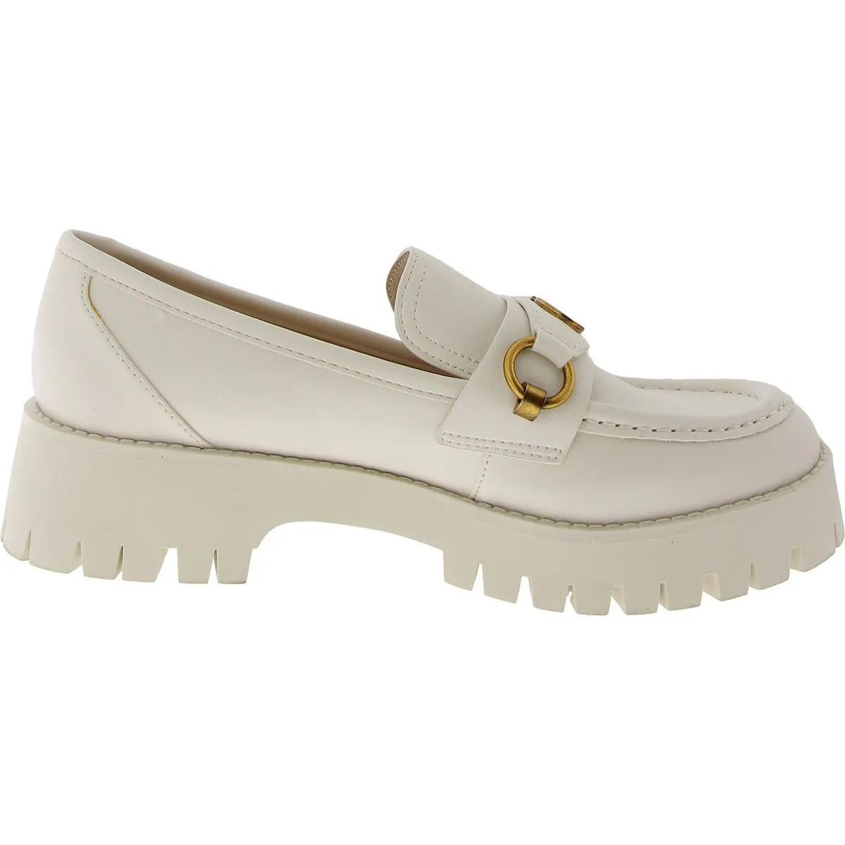 Guess Womens Almost Faux Leather Slip-On Loafers