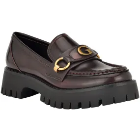 Guess Womens Almost Faux Leather Slip-On Loafers