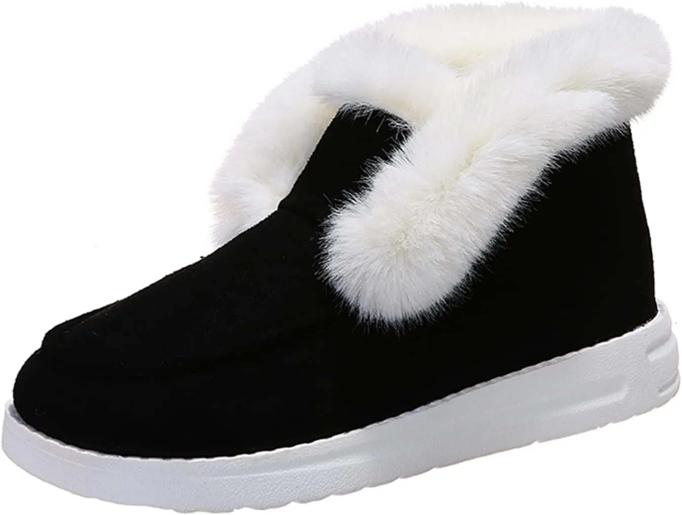 Ladmiple Winter Boots For Women Cute Snow Boots Comfort Slip on Fur Lined Lightweight Cold Weather Warm Ankle Booties
