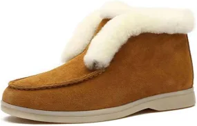 Ladmiple Winter Boots For Women Cute Snow Boots Warm Ankle Booties Slip On Outdoor Fur Lined Comfortable Walking Shoes