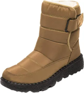 Ladmiple Winter Boots For Women Waterproof Snow Non Slip Fur Lined Warm Ankle Booties Slip On Outdoor Comfortable Shoes