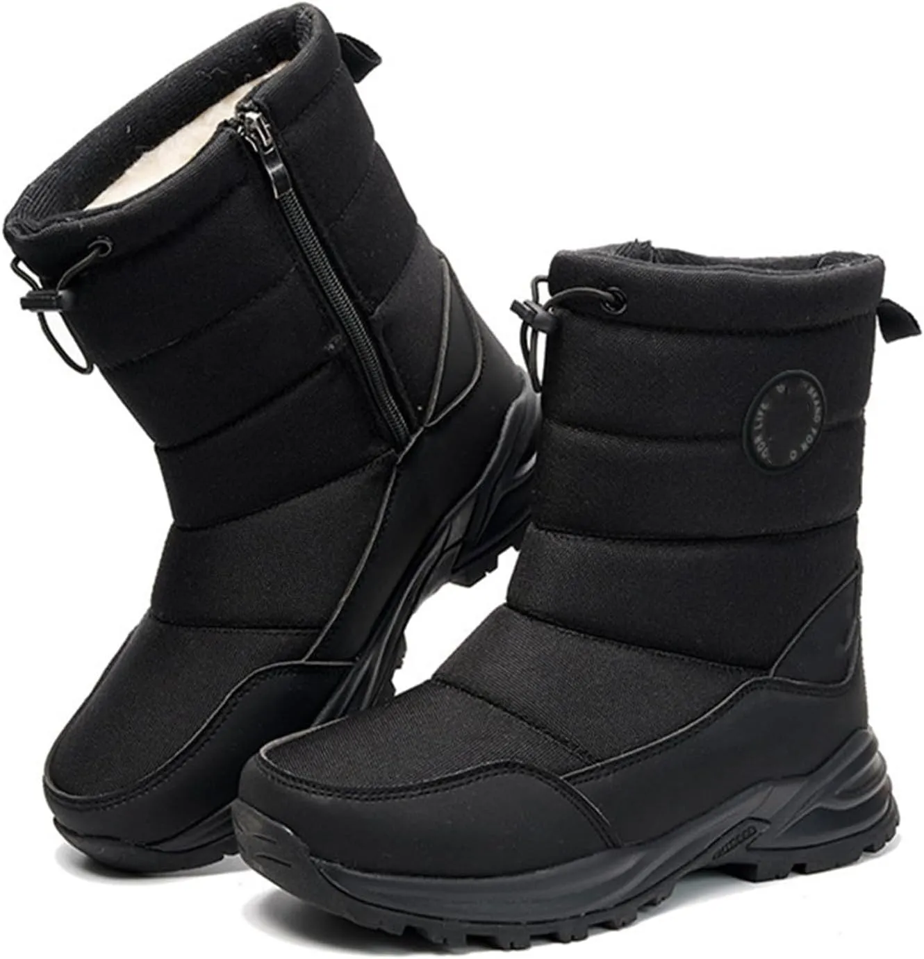 Ladmiple Winter Boots For Women Waterproof Snow Wide Width Warm Fur Lined Ankle Booties Outdoor Comfortable Shoes for Ladies