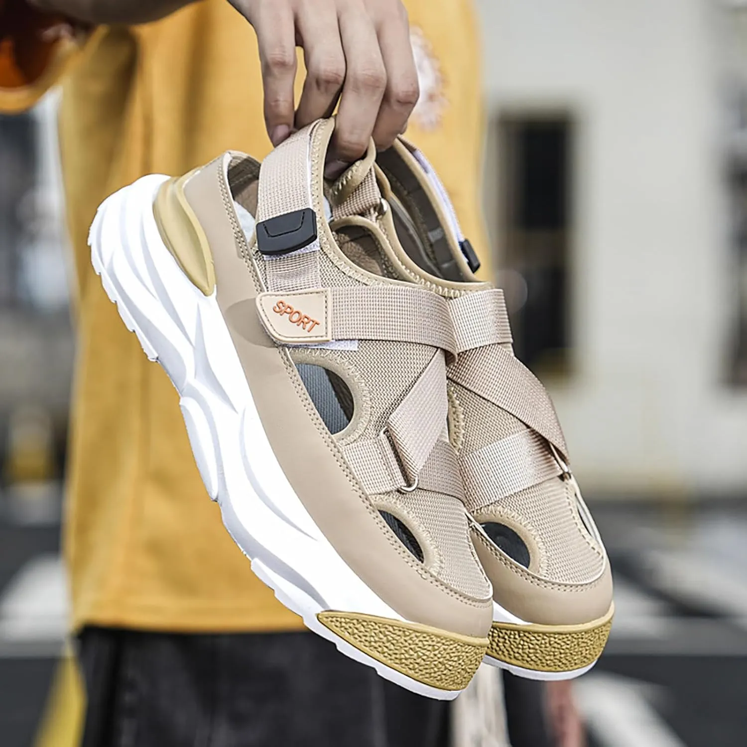Mens Athletic Sandals Men's Athletic Outdoor Sandals Slides Men's Open Toe Strap Adjustable Sandal Summer
