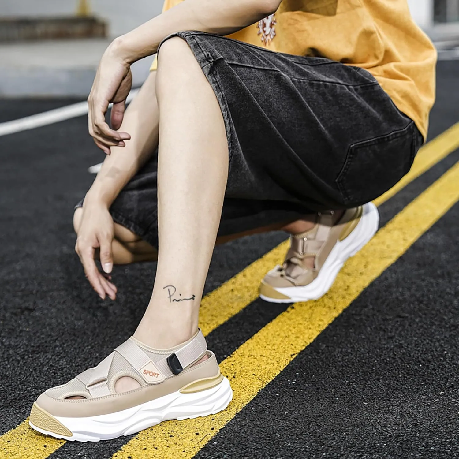 Mens Athletic Sandals Men's Athletic Outdoor Sandals Slides Men's Open Toe Strap Adjustable Sandal Summer