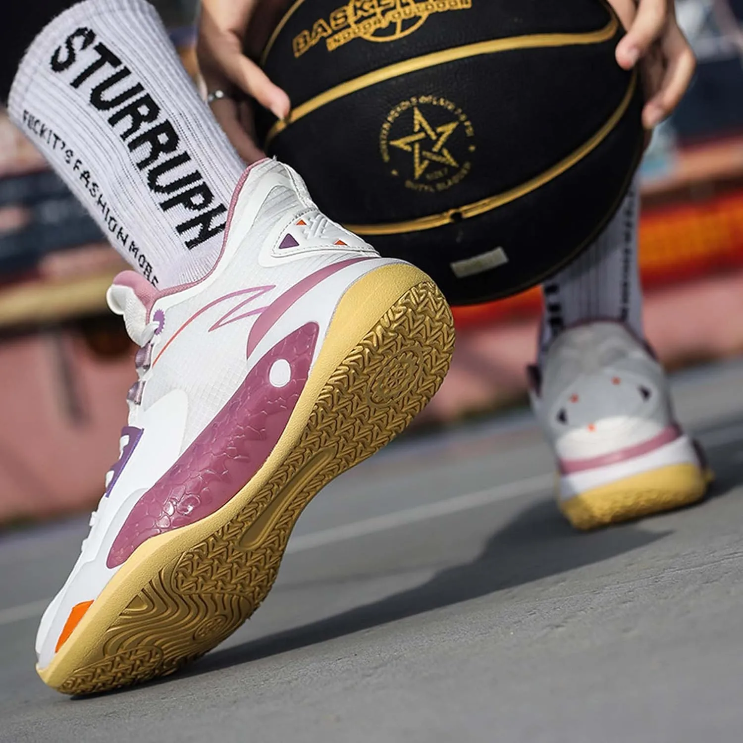 Men's Basketball Shoes Outdoor Running Shoes Breathable Anti-Slip Rebound Fitness Shoes Classic Sneakers