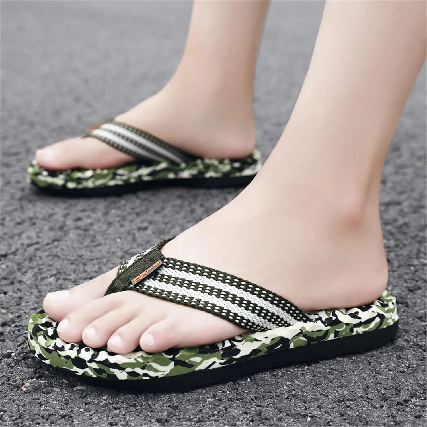 Men's Flip Flop Arch Support Fashion Summer Men Flip Flops Flat Bottom Lightweight Slip On Comfortable Camouflage