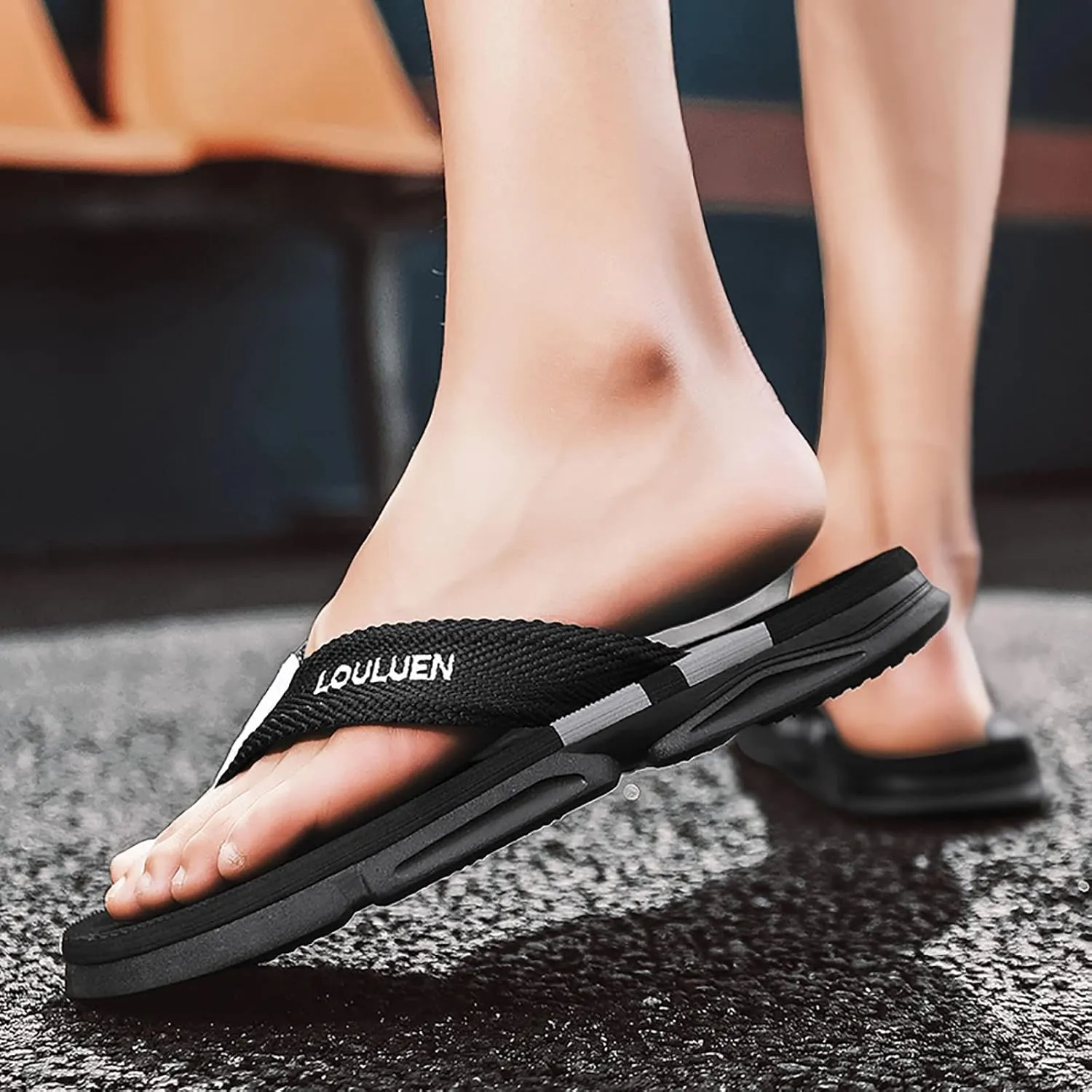 Mens Flip Flops Men's Wide Flip Flop Athletic Slide Thong Sandals for Men Mens Strap Sandals Men's Flip Flops