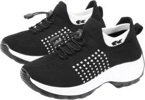 Orthopedic Shoes for Women Men Adjustable Elastic Strap Breathable Sneakers,Lightweight Non Slip Air Cushion Running Walking Sneakers,Outdoor Athletic Waterproof Soles Shoes with Arch Support