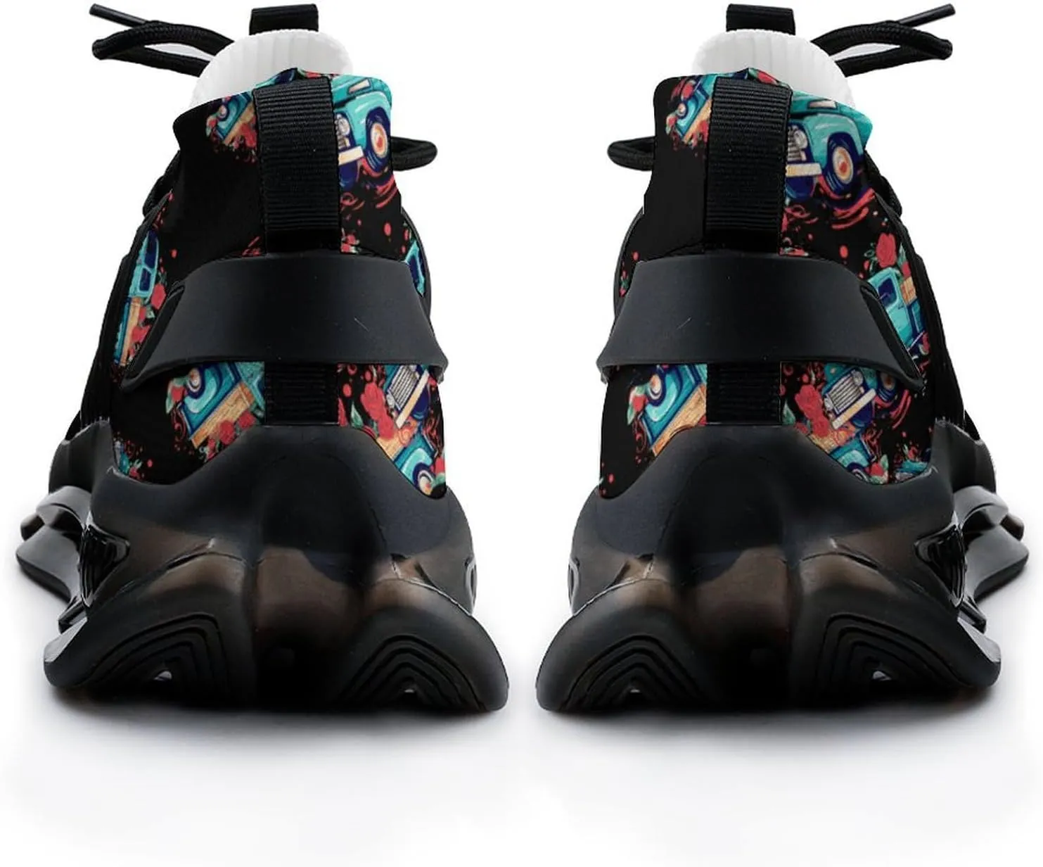 Red Rose Truck Mens Sneakers Running Shoes Lightweight Athletic Shoes for Jogging Walking Gym