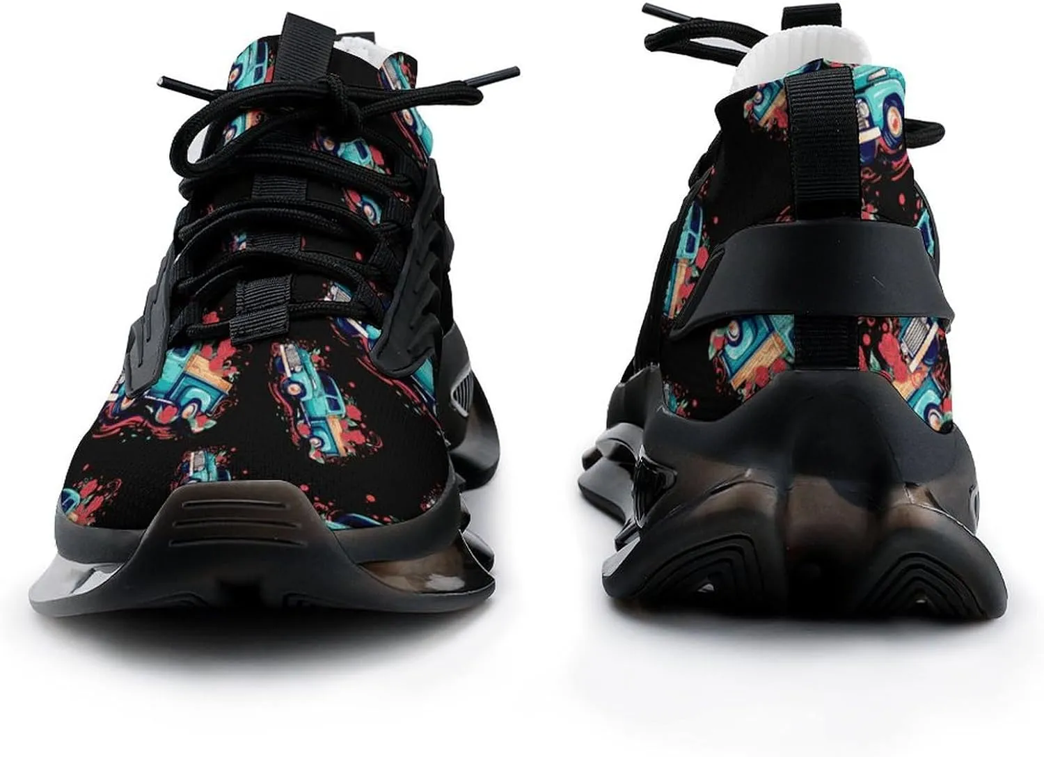 Red Rose Truck Mens Sneakers Running Shoes Lightweight Athletic Shoes for Jogging Walking Gym