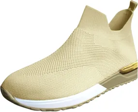SBGMoSJ Sneakers for Women Women Slip On Sneakers Memory Foam Black Sneakers for Women Comfortable Wide Women Diabetic Walking Sneakers Size 10 Women's Comfortable Working Nurse Shoes Non-Slip