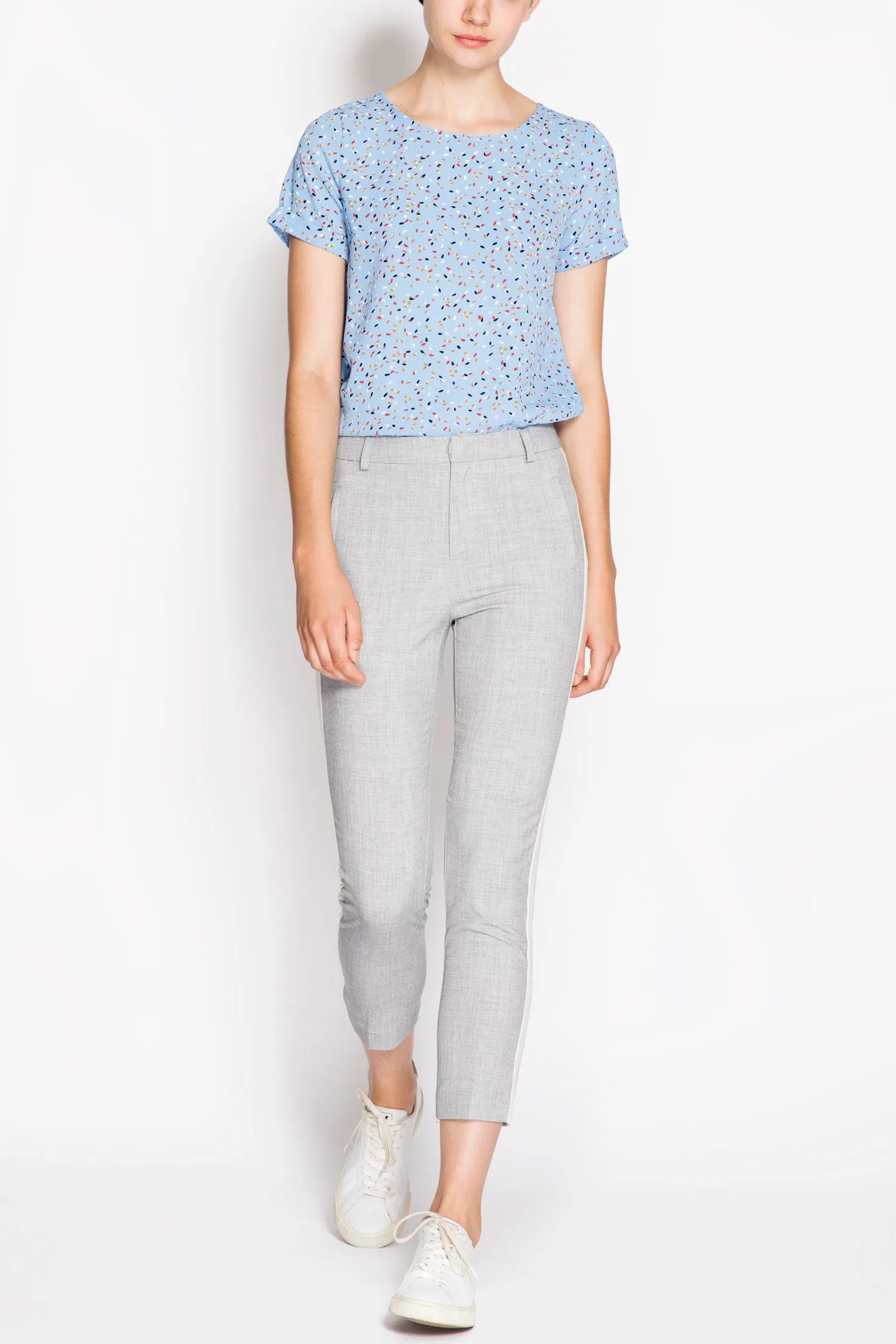 Striped Mid Rise Trousers