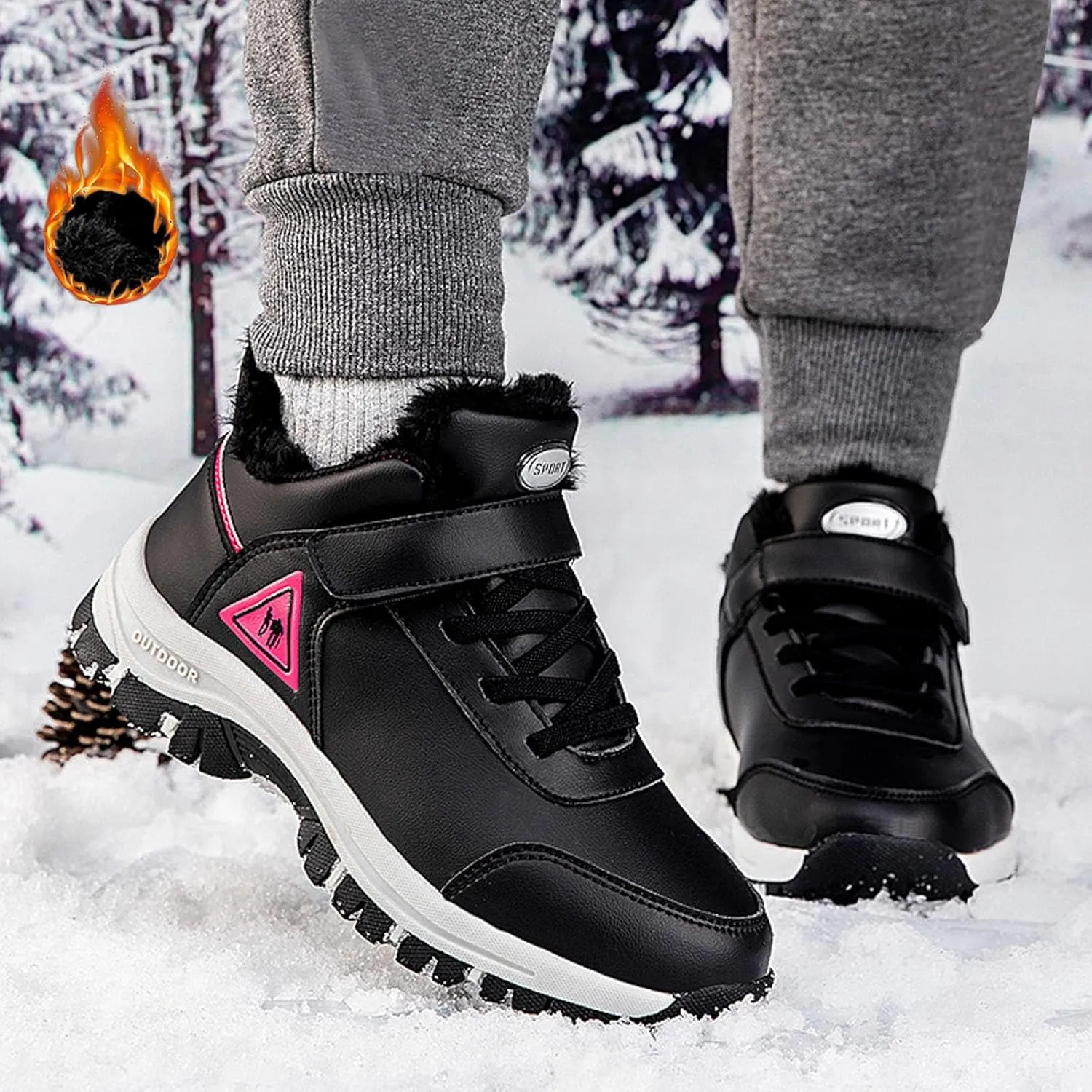 Womens Mens Winter Boots Waterproof Winter Boots Athletic Insulated Boots Fleece Outdoor Work Boots Womens Winter Shoes