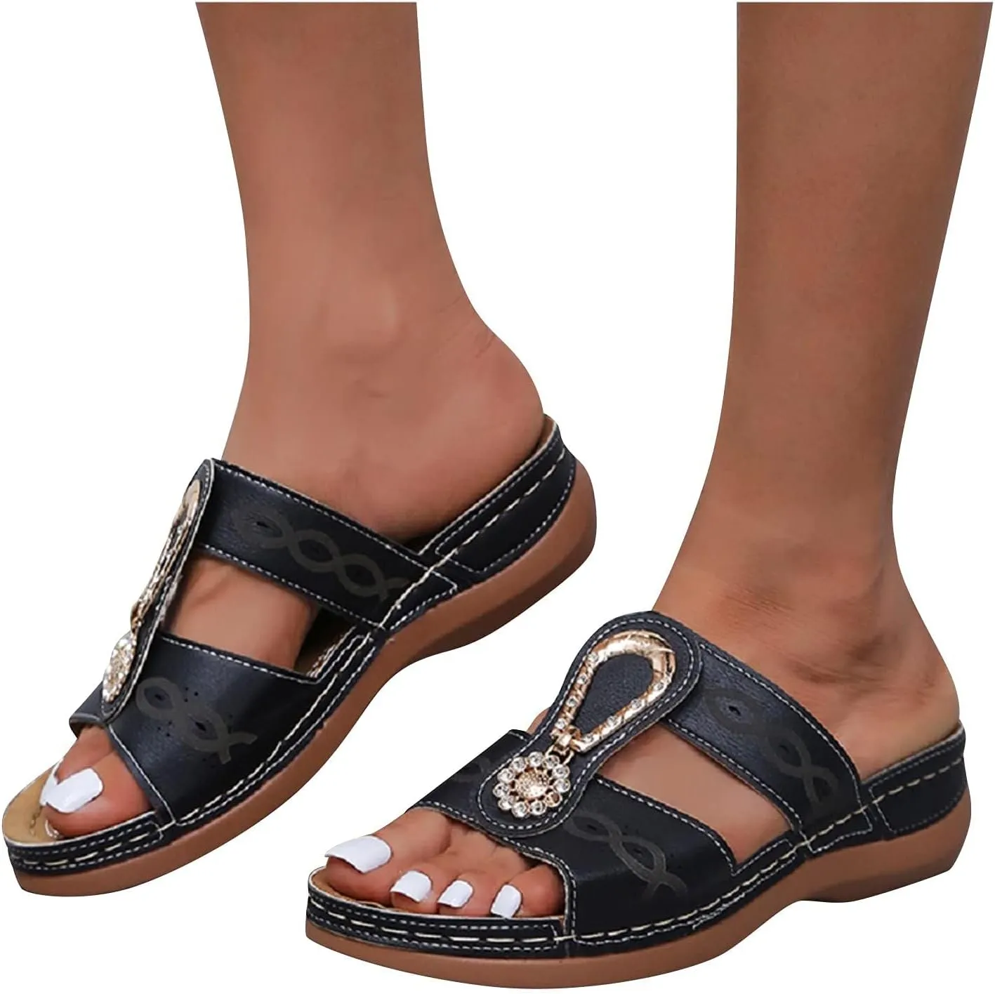 Womens Sandals Wedge Comfortable Orthopedic Sandals for Women with Arch Support Casual Walking Footwear with Comfortable Flip Flops Walking Sandal 2025
