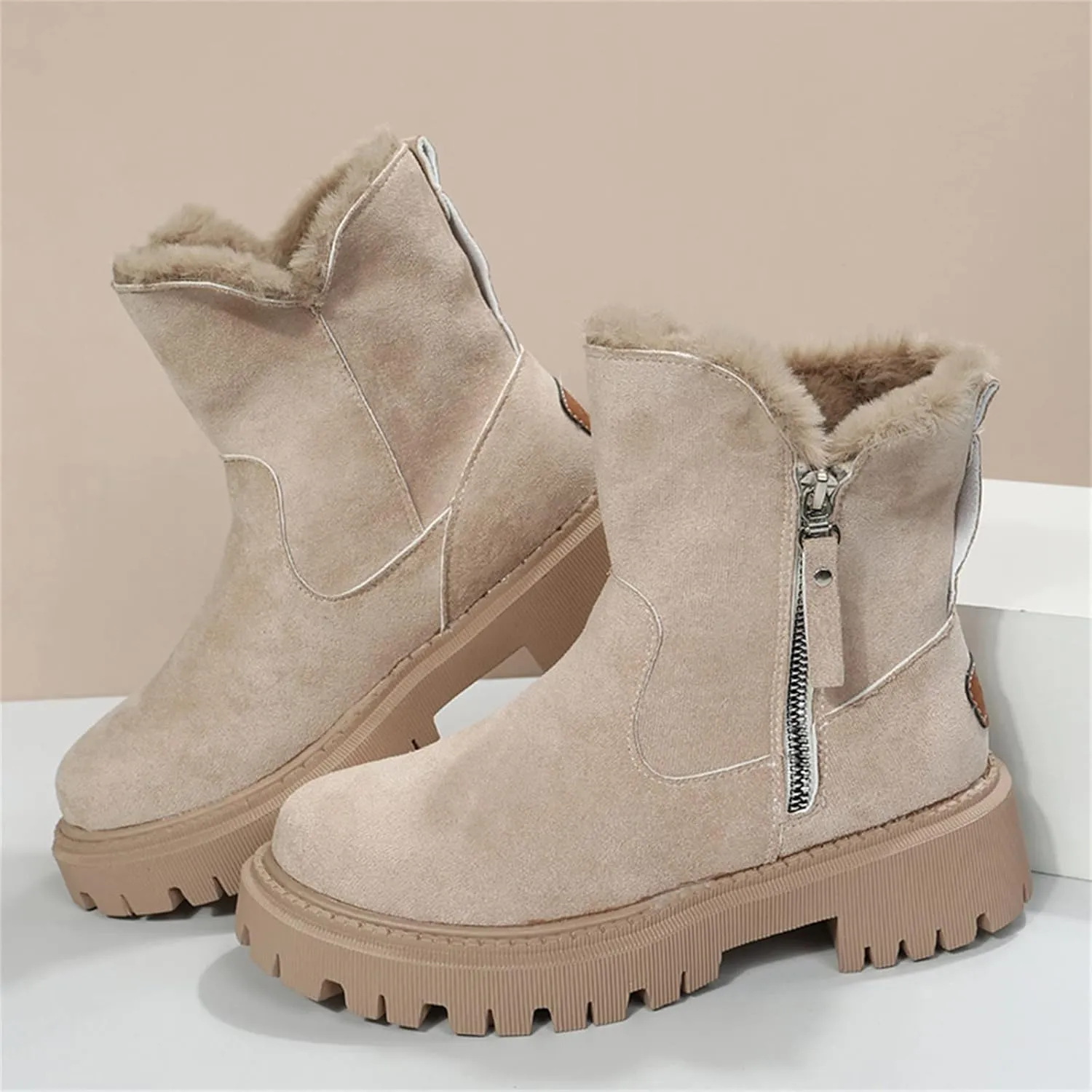 Womens Winter Boots Waterproof Insulated Fur Boots Fleece Duck Shoes Trekking Snow Boots Duck Boots Women